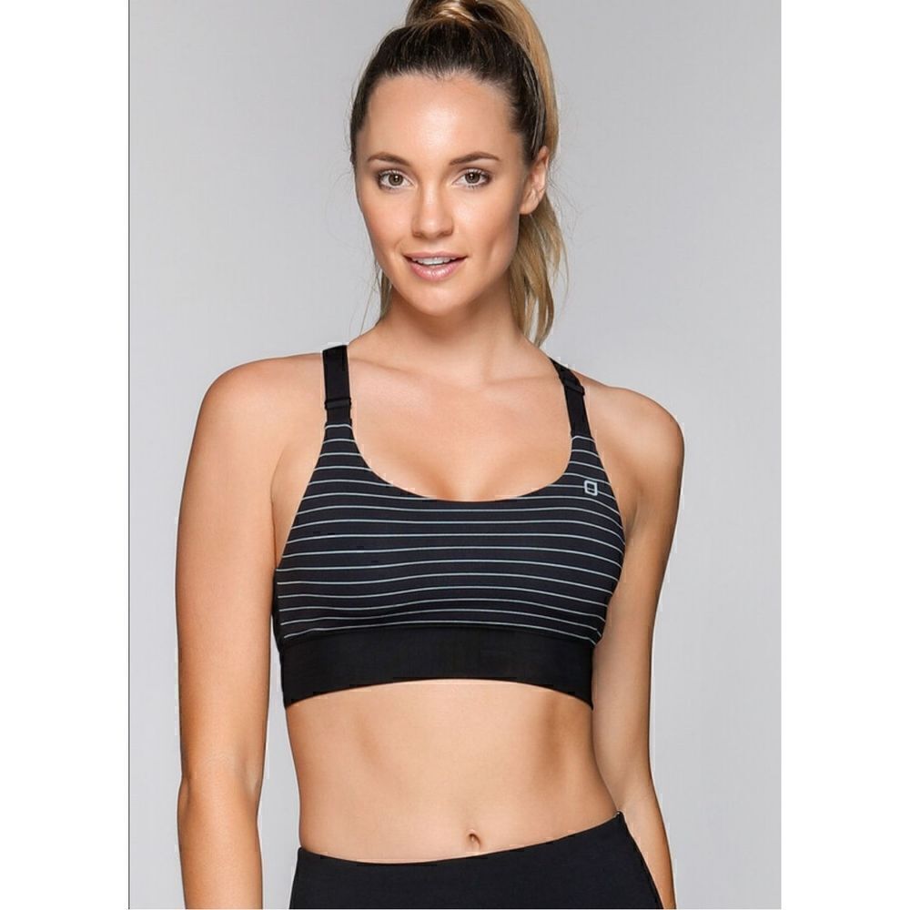 Lorna Jane XS Tropez Sports Bra blue stripe